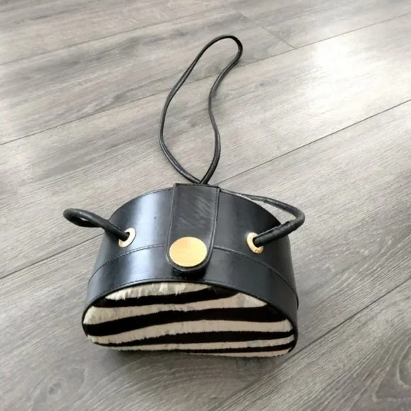 MARTINEZ VALERO Vintage Zebra Pattern Fur Bag - Picture 1 of 12